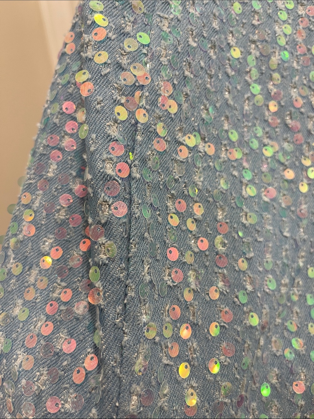 Superdown Iridescent Sequin Strapless Mini Dress in Blue - Picture 4 of 5